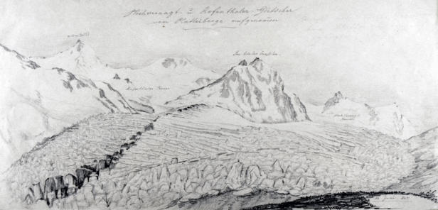 Vernagtferner vom Platteiegg am 14. Juni 1845 nach Leonhard von Liebener