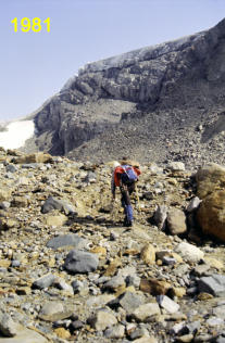 Blick hinauf zur östlichen Schwelle im August 1981  (Foto M. Weber)