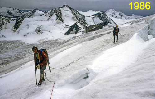 Spalten am Hochvernagtplateau 1986      (Foto M. Weber)